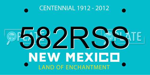 582RSS New Mexico License Plate