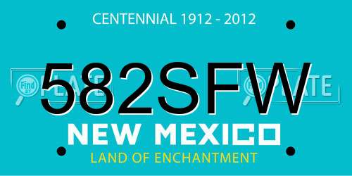 582SFW New Mexico License Plate