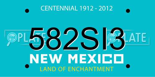 582SI3 New Mexico License Plate
