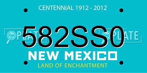 582SS0 New Mexico License Plate