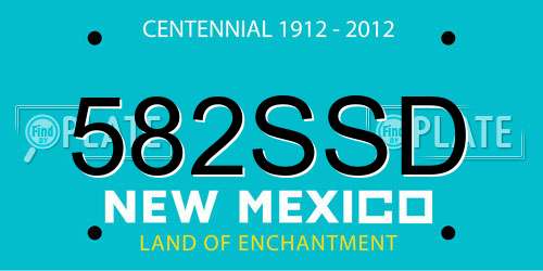 582SSD New Mexico License Plate