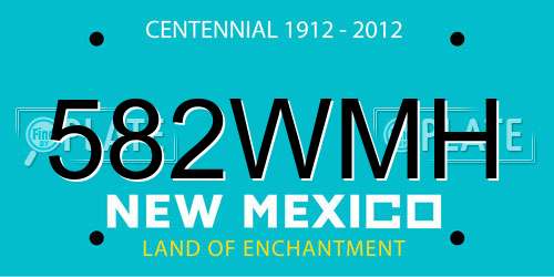 582WMH New Mexico License Plate