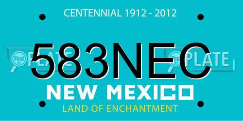 583NEC New Mexico License Plate
