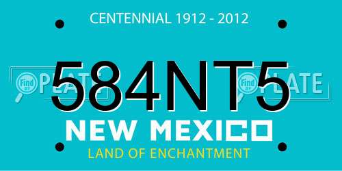 584NT5 New Mexico License Plate
