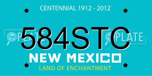 584STC New Mexico License Plate