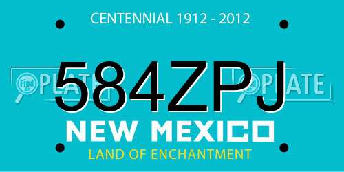 584ZPJ New Mexico License Plate
