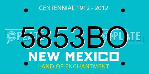 5853BO New Mexico License Plate