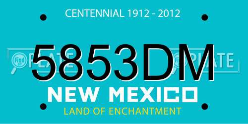 5853DM New Mexico License Plate