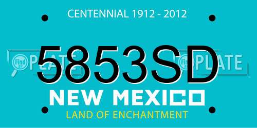 5853SD New Mexico License Plate