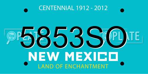 5853SO New Mexico License Plate