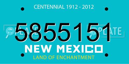 5855151 New Mexico License Plate