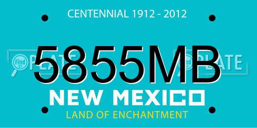 5855MB New Mexico License Plate