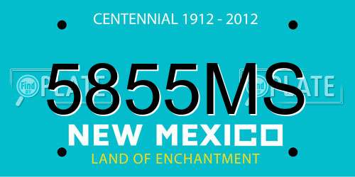 5855MS New Mexico License Plate
