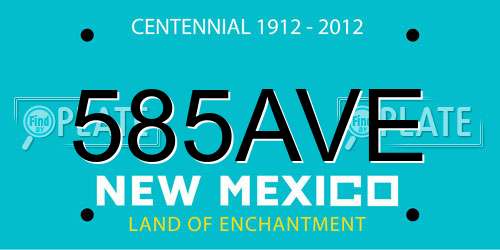 585AVE New Mexico License Plate