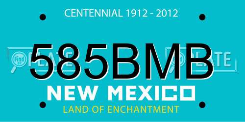 585BMB New Mexico License Plate