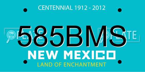 585BMS New Mexico License Plate