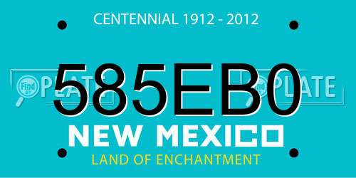 585EB0 New Mexico License Plate