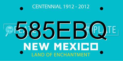 585EBQ New Mexico License Plate