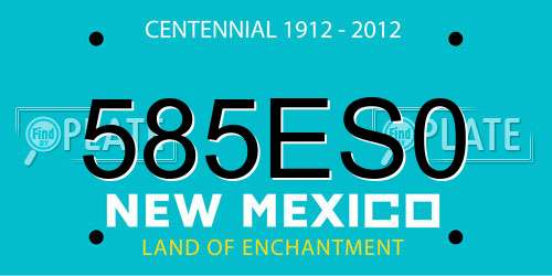 585ES0 New Mexico License Plate