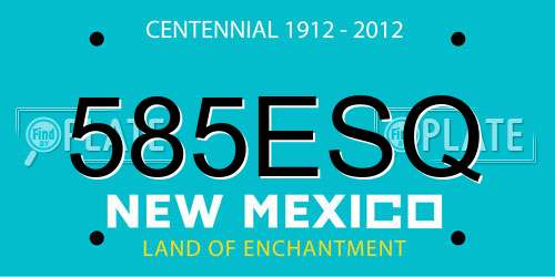 585ESQ New Mexico License Plate