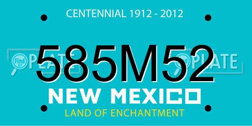 585M52 New Mexico License Plate