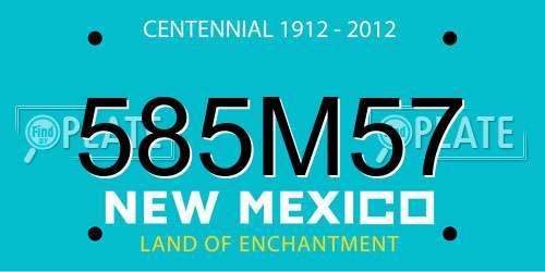 585M57 New Mexico License Plate