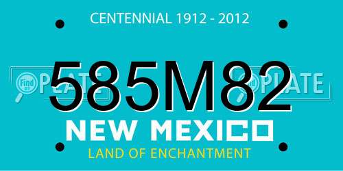 585M82 New Mexico License Plate