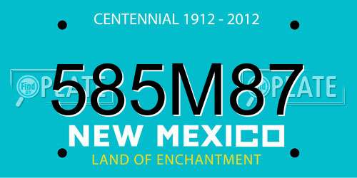 585M87 New Mexico License Plate