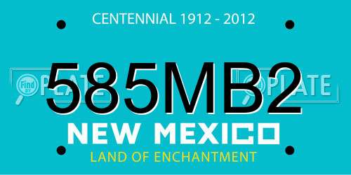 585MB2 New Mexico License Plate