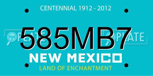 585MB7 New Mexico License Plate