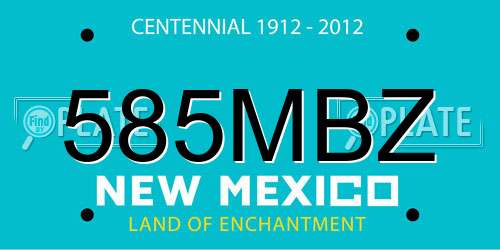 585MBZ New Mexico License Plate