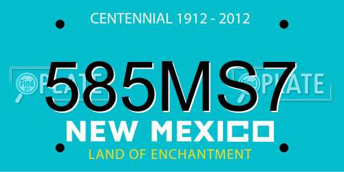 585MS7 New Mexico License Plate