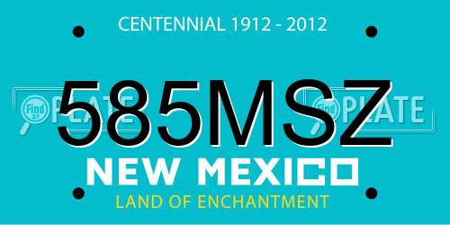 585MSZ New Mexico License Plate