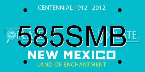 585SMB New Mexico License Plate