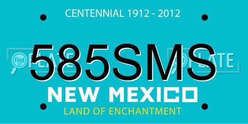 585SMS New Mexico License Plate