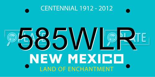 585WLR New Mexico License Plate