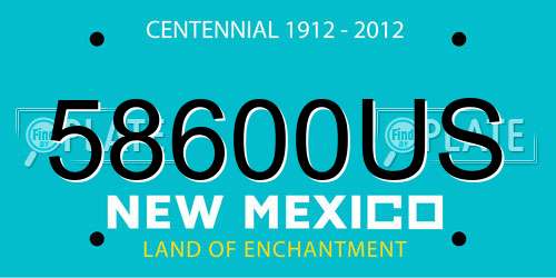58600US New Mexico License Plate