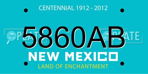 5860AB New Mexico License Plate