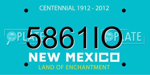5861IO New Mexico License Plate