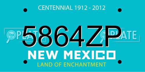 5864ZP New Mexico License Plate