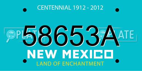 58653A New Mexico License Plate
