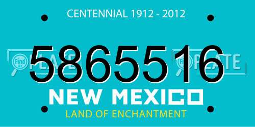 5865516 New Mexico License Plate