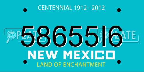 58655I6 New Mexico License Plate