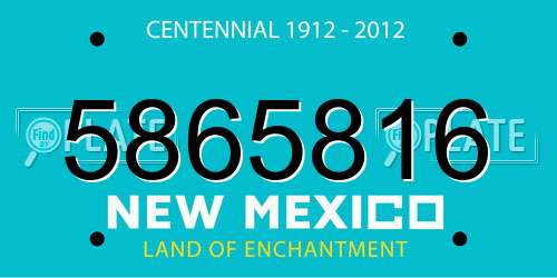 5865816 New Mexico License Plate