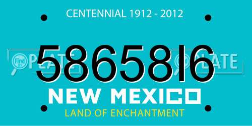 58658I6 New Mexico License Plate