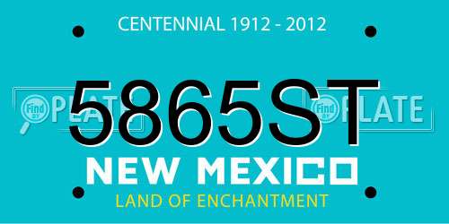 5865ST New Mexico License Plate