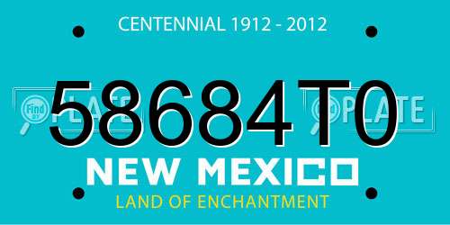 58684T0 New Mexico License Plate