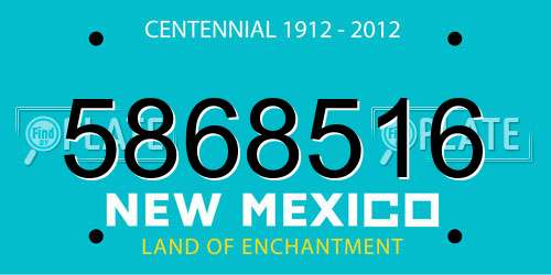 5868516 New Mexico License Plate