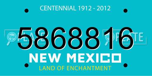 5868816 New Mexico License Plate