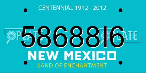 58688I6 New Mexico License Plate